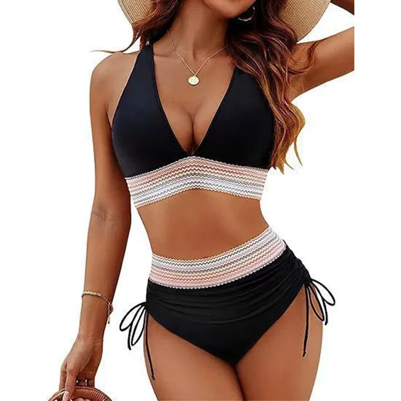 Bikini Scollo V Vita Alta