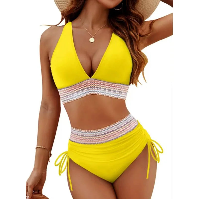 Bikini Scollo V Vita Alta
